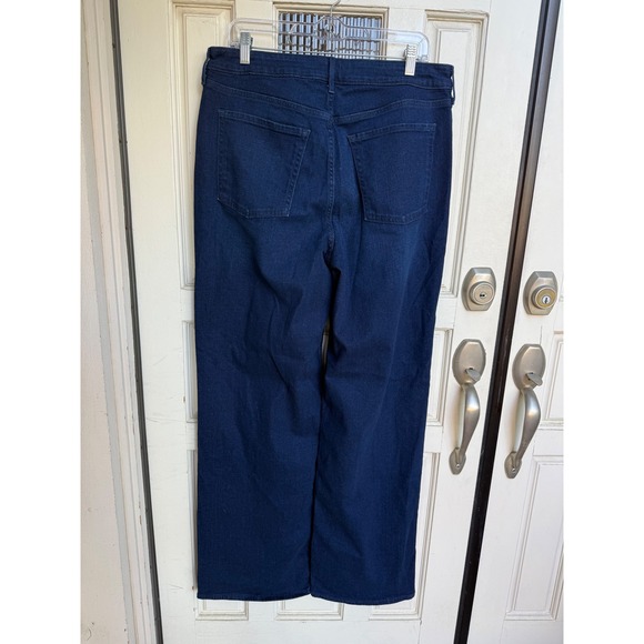 Old Navy High Rise Wow Wide Leg Dark Wash Denim Jeans Women Size 14 Tall - Picture 3 of 6